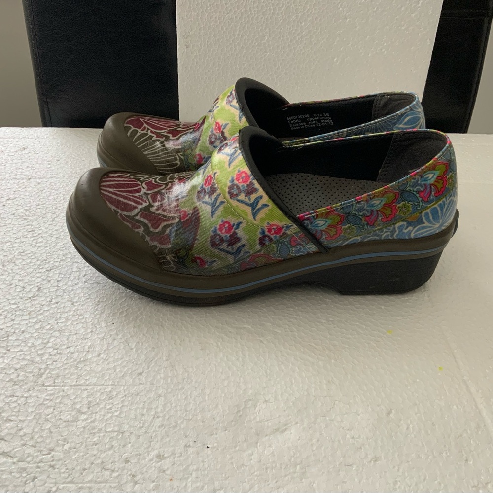 Dansko Red and Blue Mules Vibrant Comfort